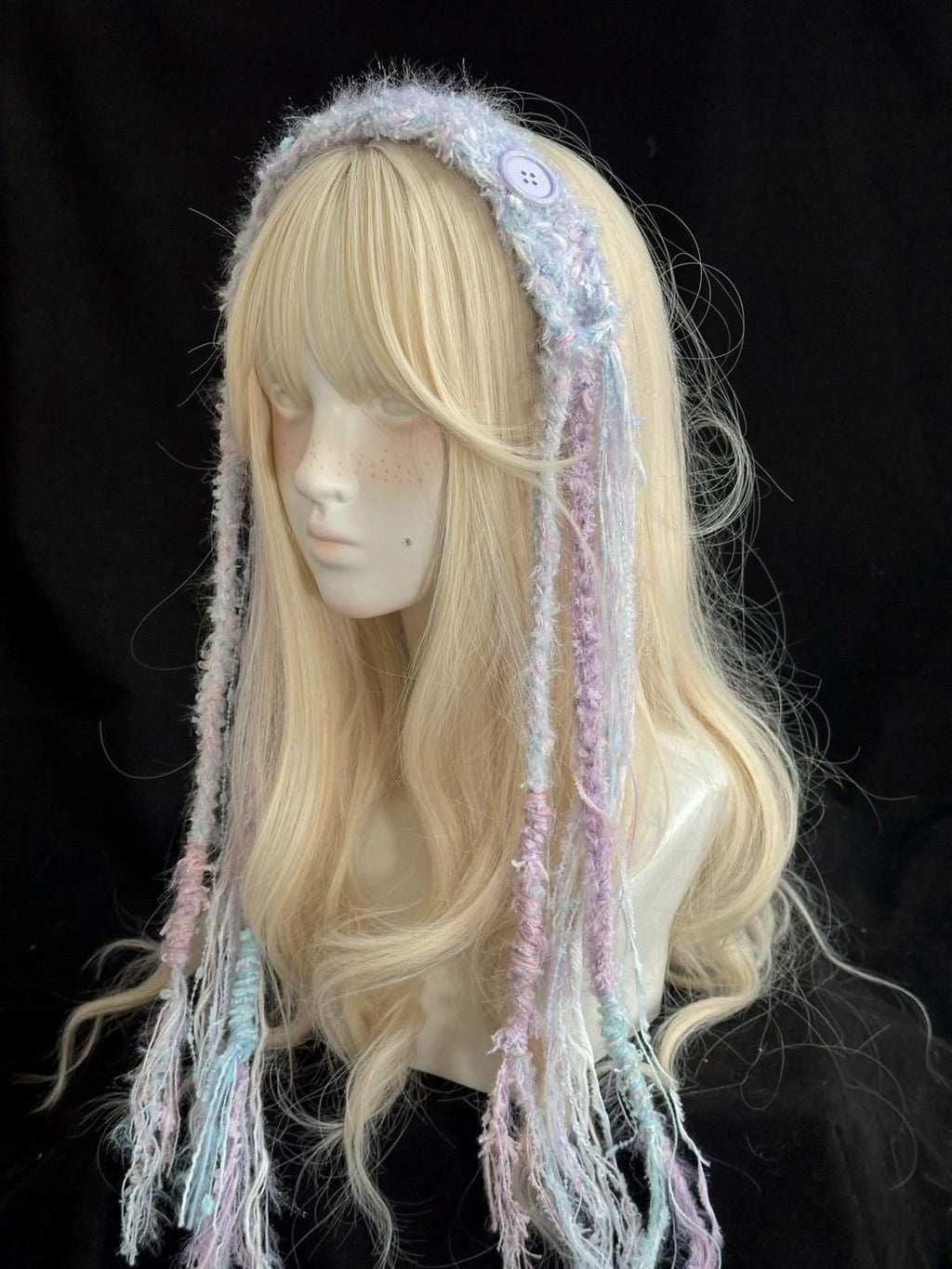 StellarPride Crochet Elf Headband Colorful Clip-On Boho Fairy Hair Accessory