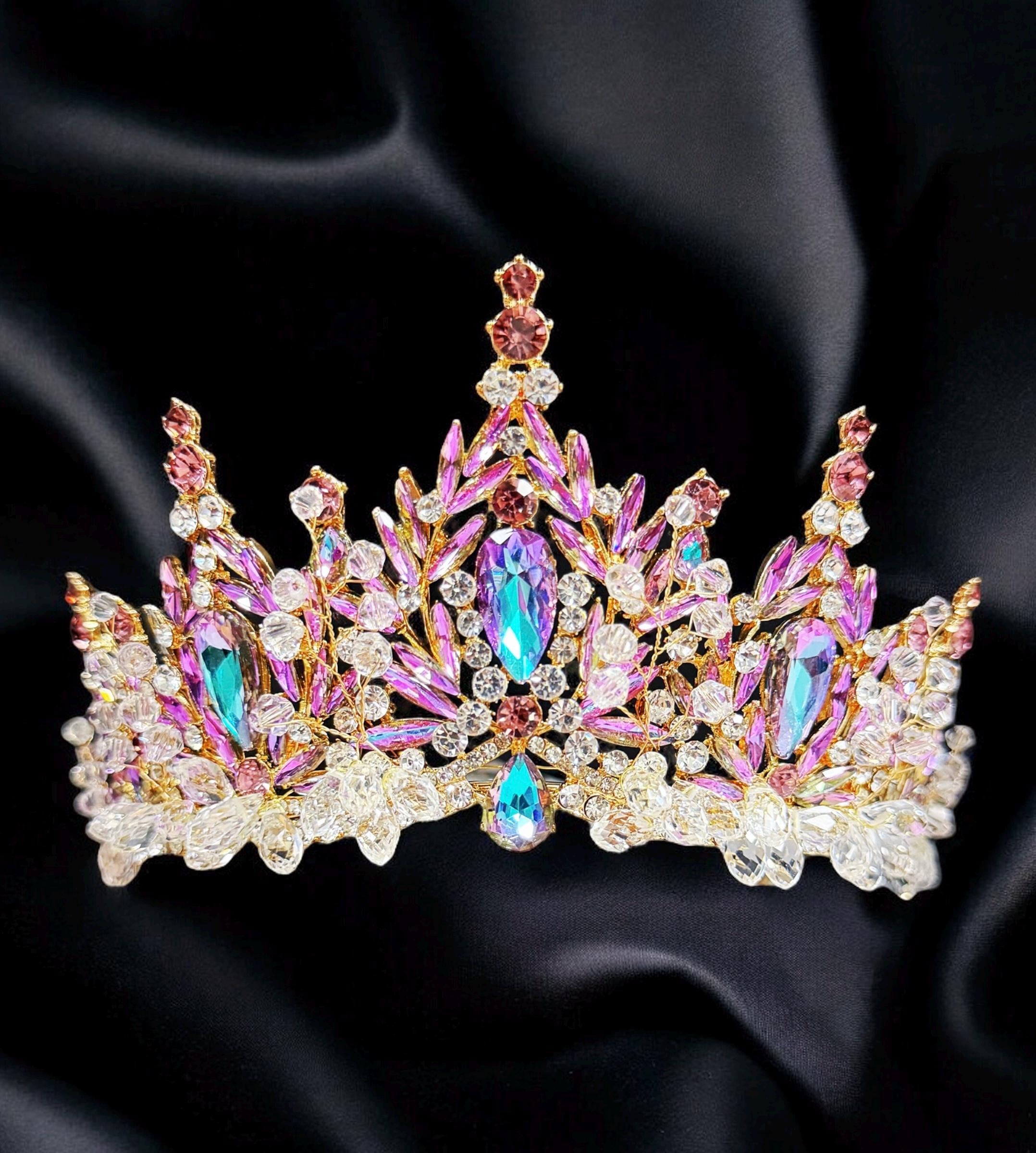 Lavender Gemstone Crystal Victorian Tiara Bridal Crown Princess