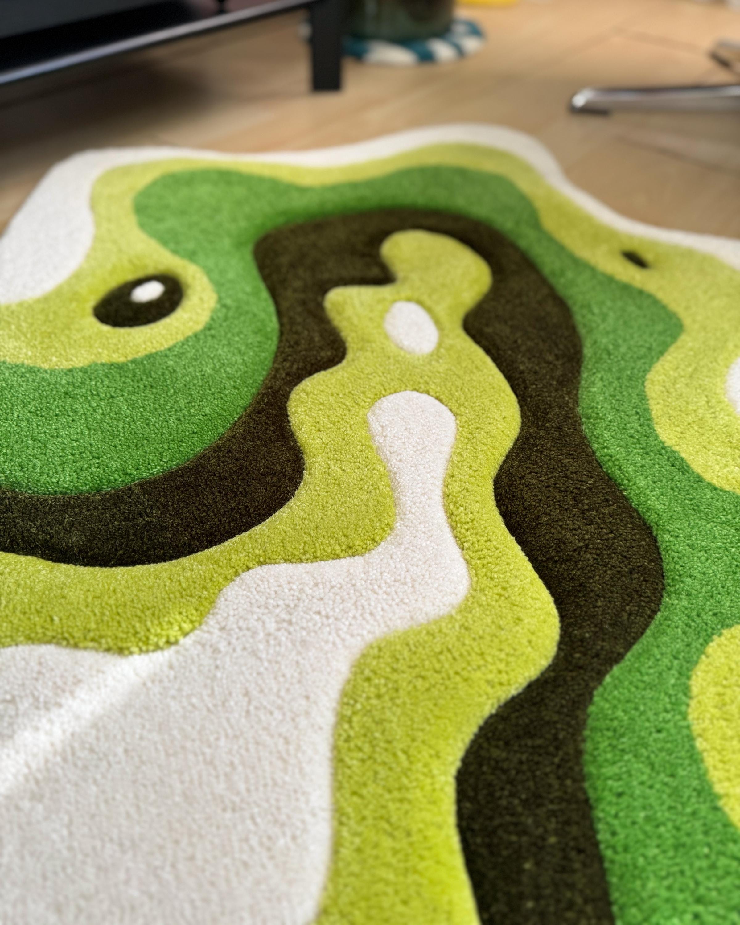 LargoModern Green Moss Full Version Hand-Tufted Rug