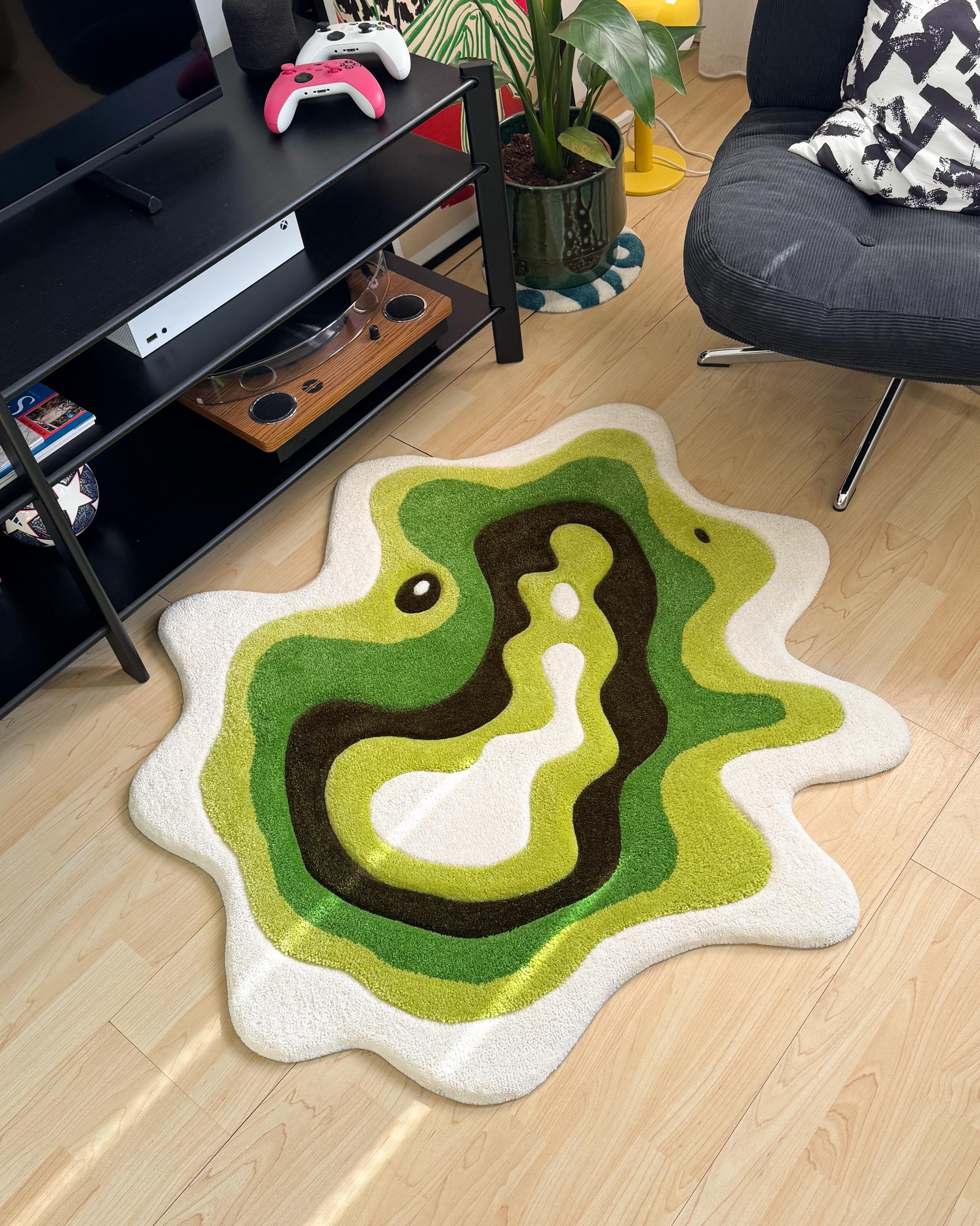 LargoModern Green Moss Full Version Hand-Tufted Rug