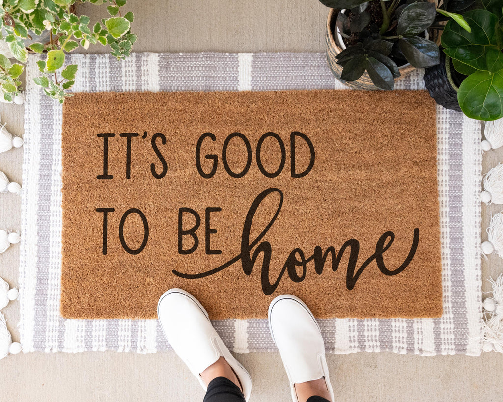HamlinRowShop It's Good to Be Home Coir Doormat Welcome Mat