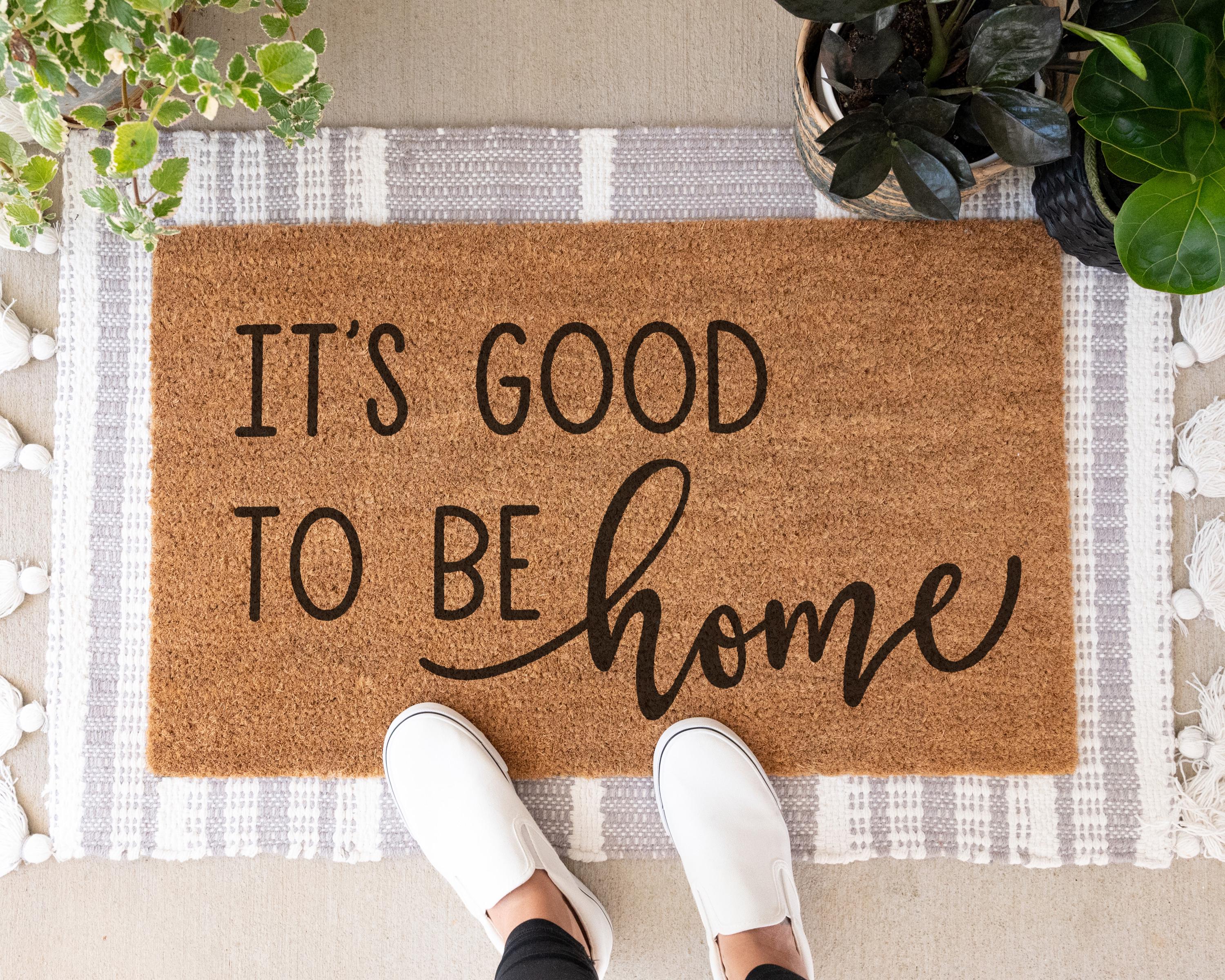 HamlinRowShop It's Good to Be Home Coir Doormat Welcome Mat