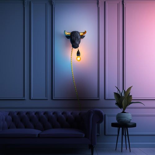 Bull Wall Lamp 3D Printed Handcrafted Sconce