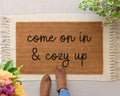 Come On In & Cozy Up Coir Doormat Welcome Mat Front Porch Decor