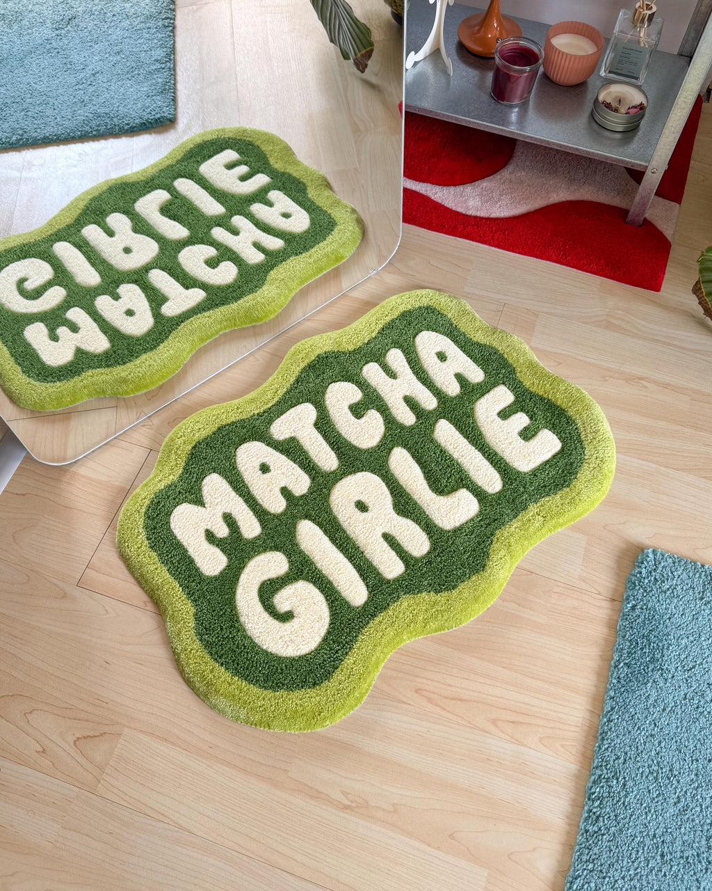 LargoModern Matcha Girlie Custom Hand Tufted Cotton Rug
