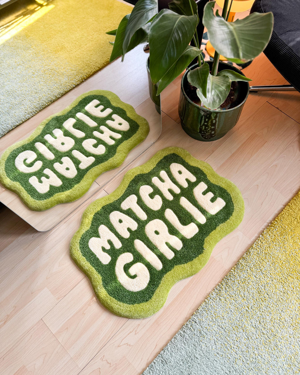 LargoModern Matcha Girlie Custom Hand Tufted Cotton Rug