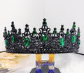 Black King Crown: Green Stone Gothic Renaissance Coronation