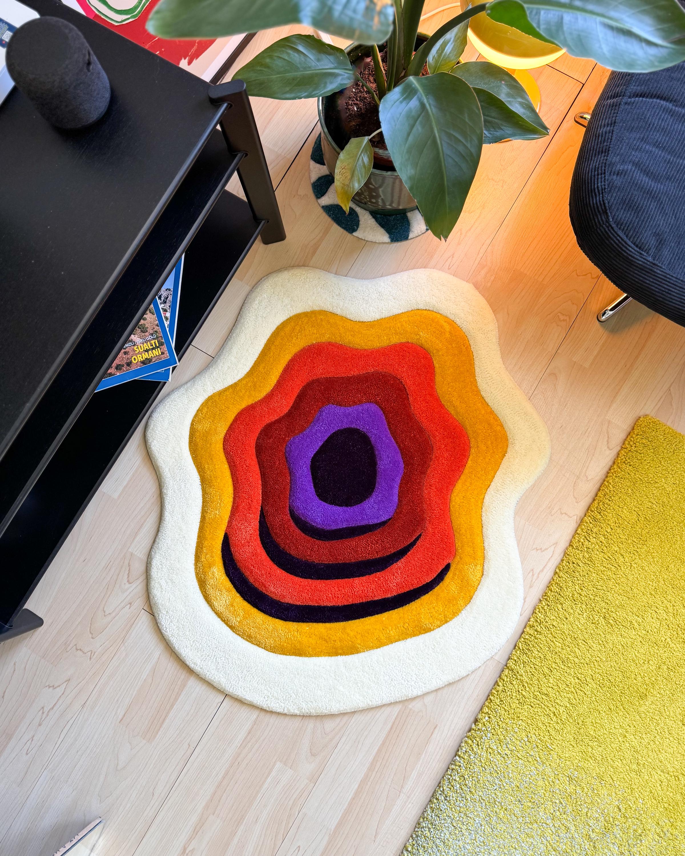 LargoModern Custom Handmade Psychedelic Fluffy Tufted Rug