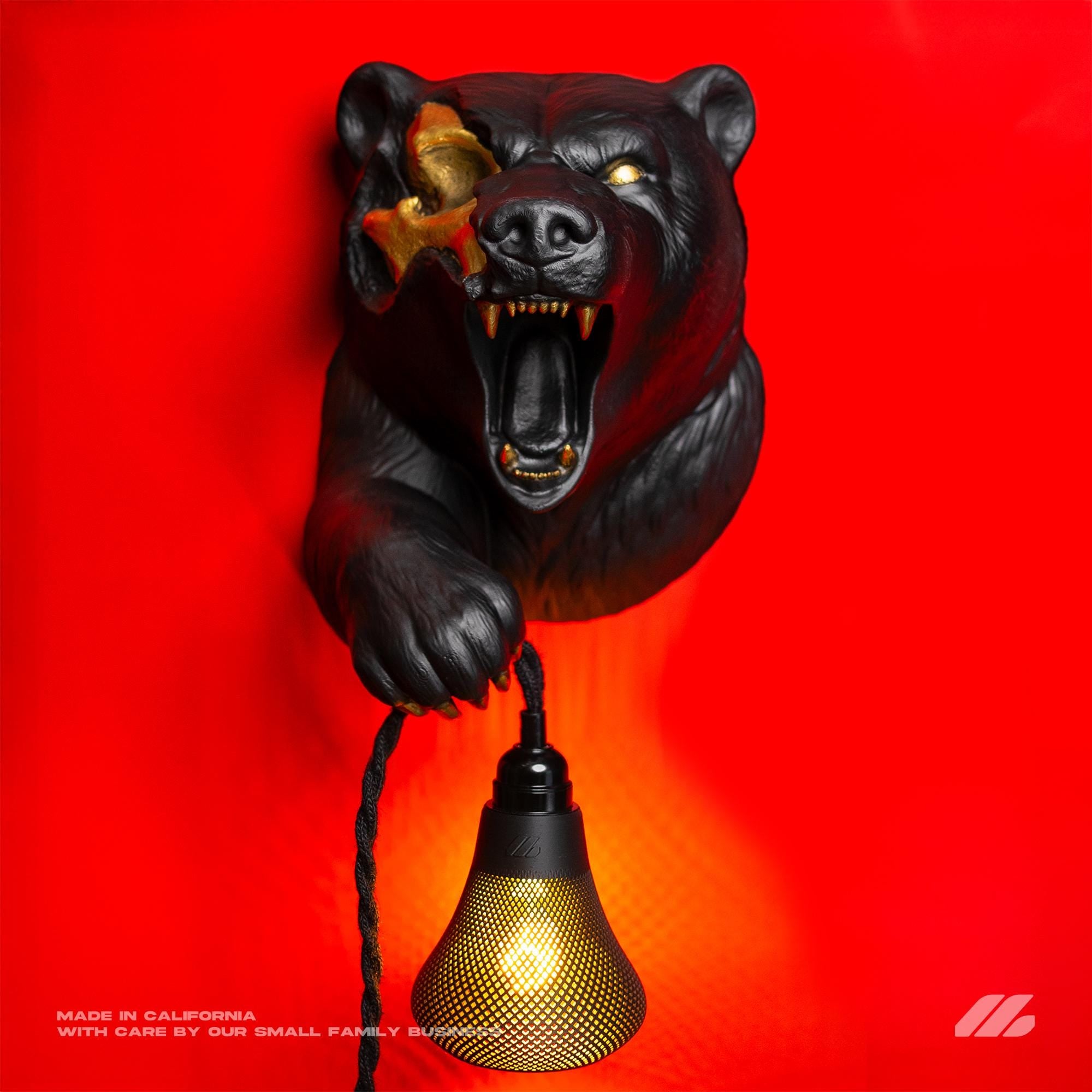 April16studio Bear Market Wall Lamp 3D Printed Wall Sconce 12in