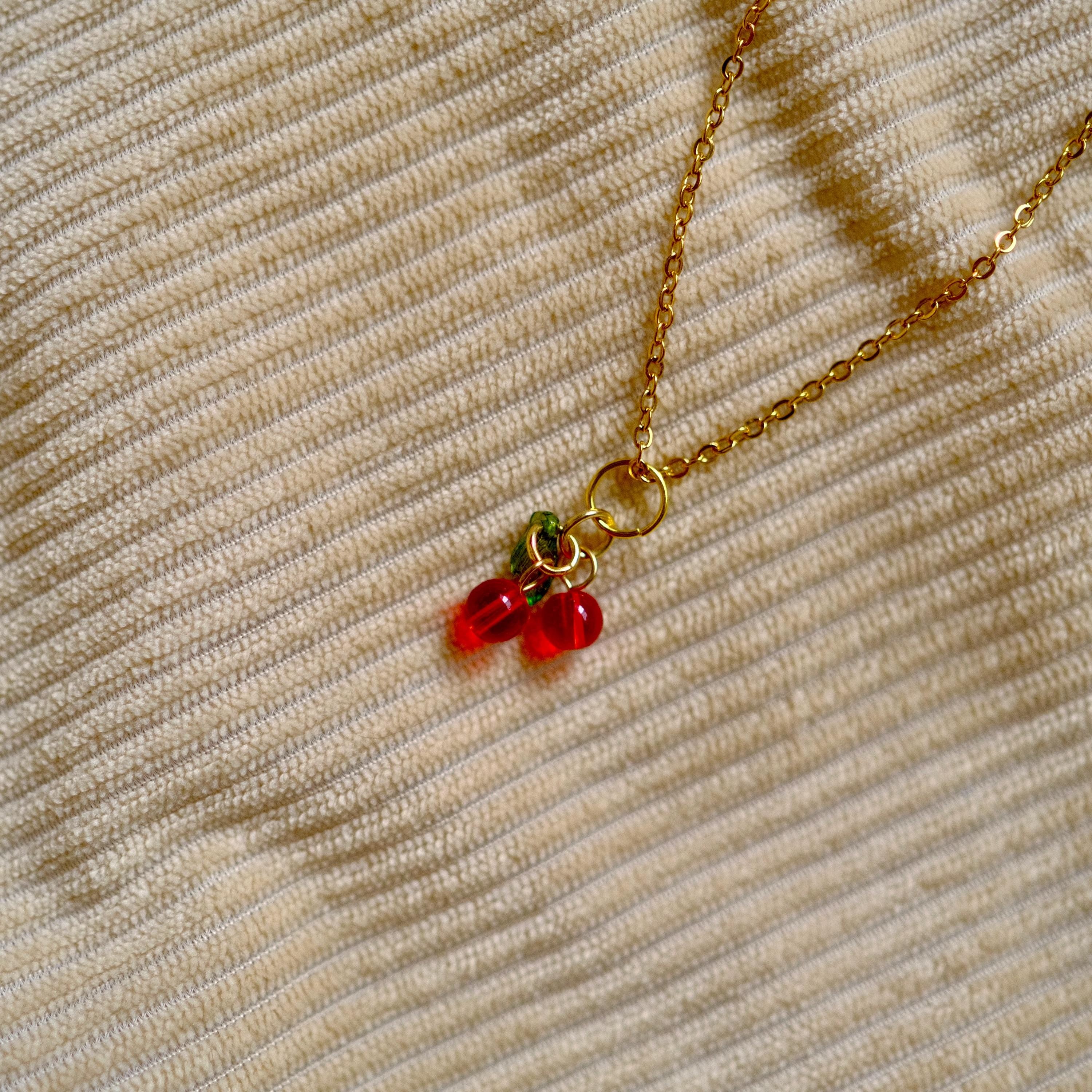 VanillaStarCafe Bronze Berries Charm Necklace 20.5in Gold Chain
