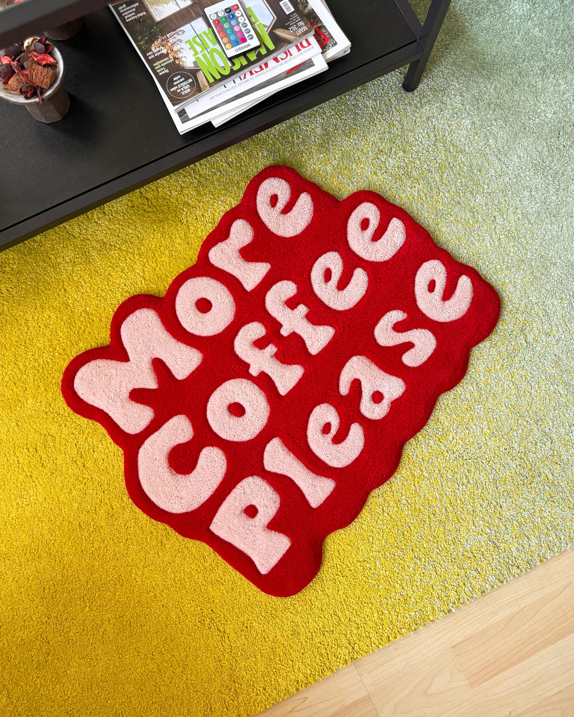 LargoModern Handmade Tufted Rug More Coffee Please 24x18in