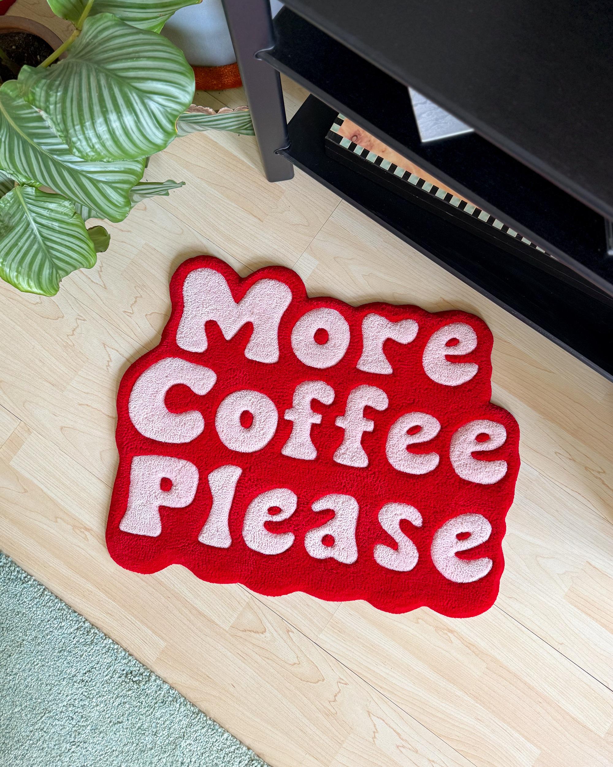 LargoModern Handmade Tufted Rug More Coffee Please 24x18in