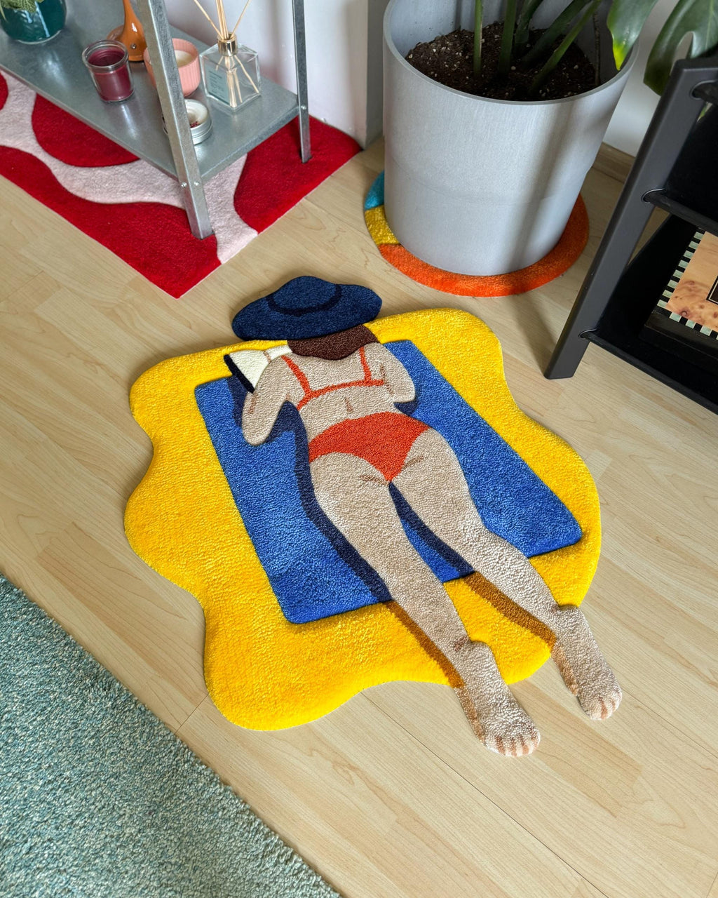 LargoModern Summer Sun Custom Hand Tufted 3D Rug 30x25in