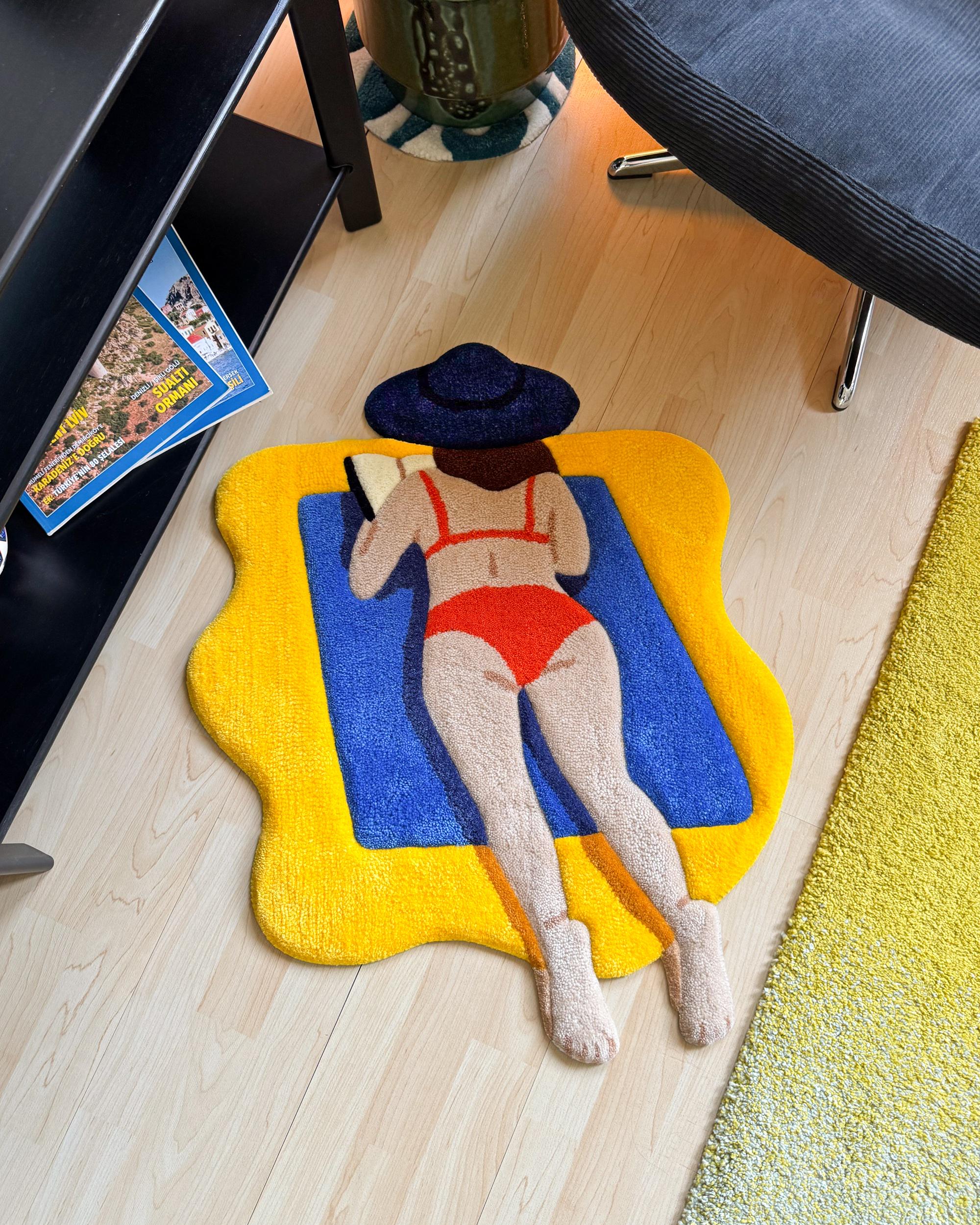LargoModern Summer Sun Custom Hand Tufted 3D Rug 30x25in
