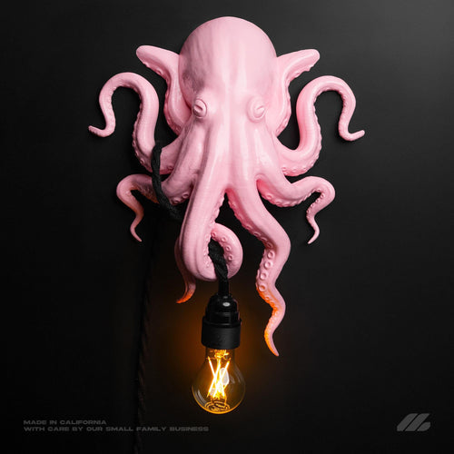 April16studio Pink Octopus Wall Sconce 3D Ocean Decor 13x16in