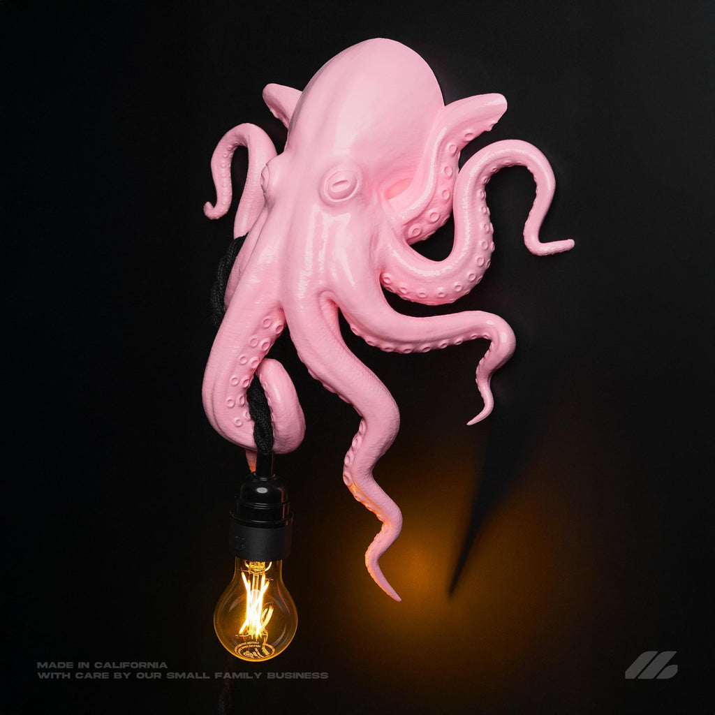 April16studio Pink Octopus Wall Sconce 3D Ocean Decor 13x16in