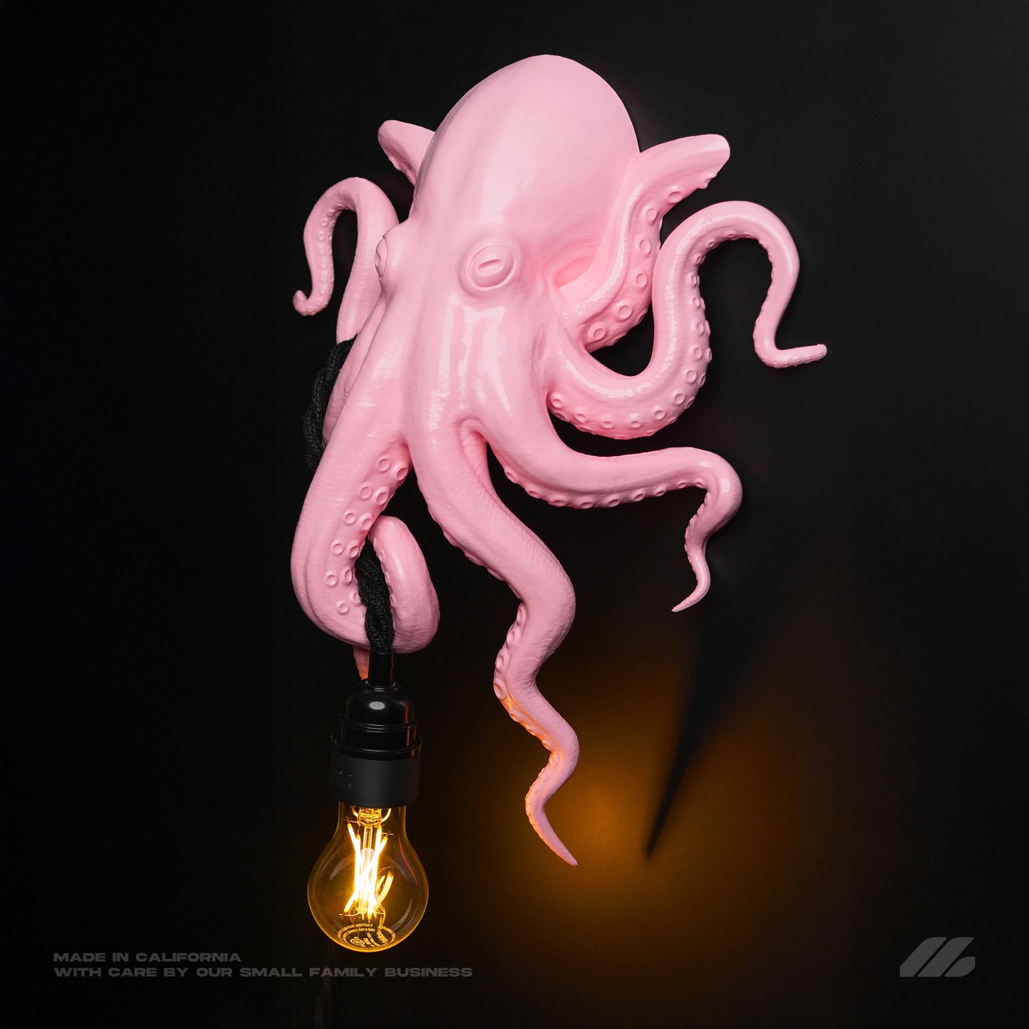April16studio Pink Octopus Wall Sconce 3D Ocean Decor 13x16in