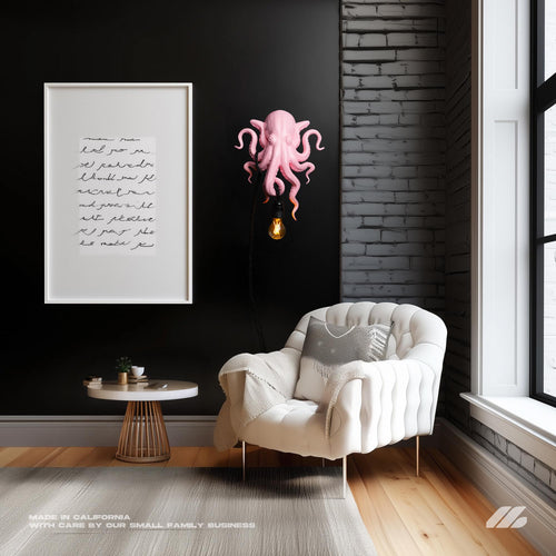 April16studio Pink Octopus Wall Sconce 3D Ocean Decor 13x16in