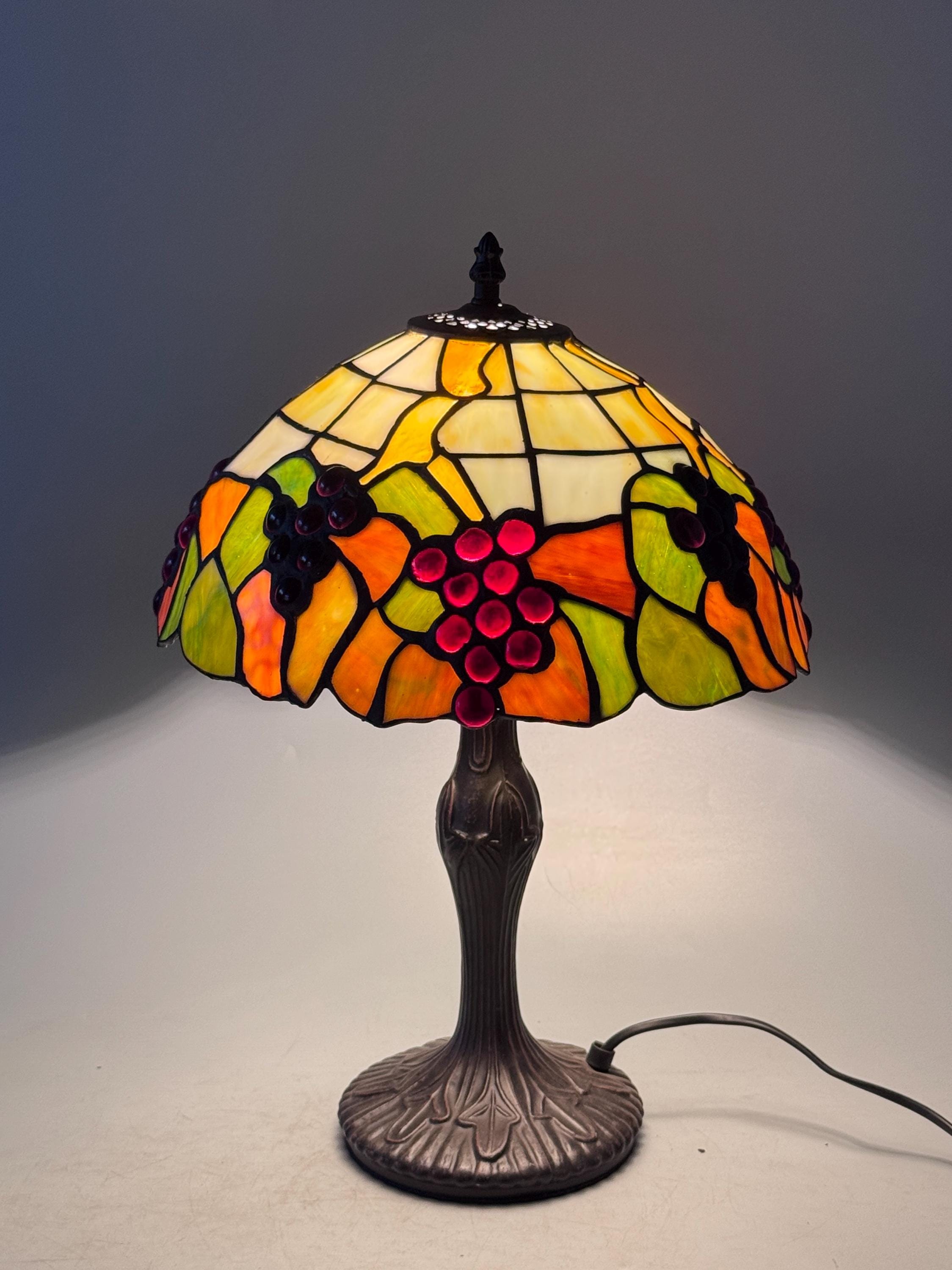 U2Antique Grape Wisteria Tiffany Table Lamp 12in