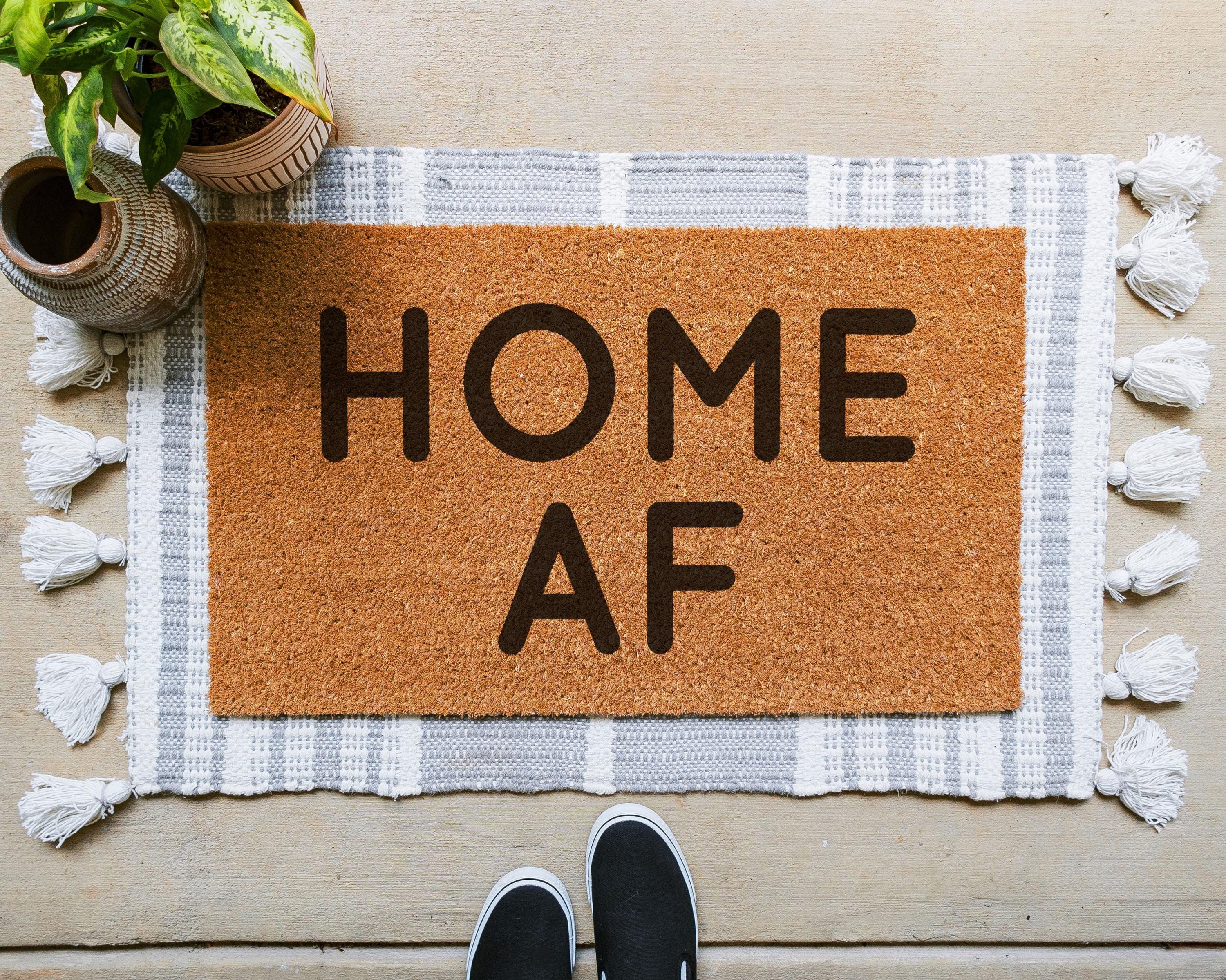 HamlinRowShop Home AF Coir Doormat Funny Welcome Mat