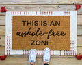 HamlinRowShop Asshole-Free Zone Coir Doormat Funny Welcome Mat