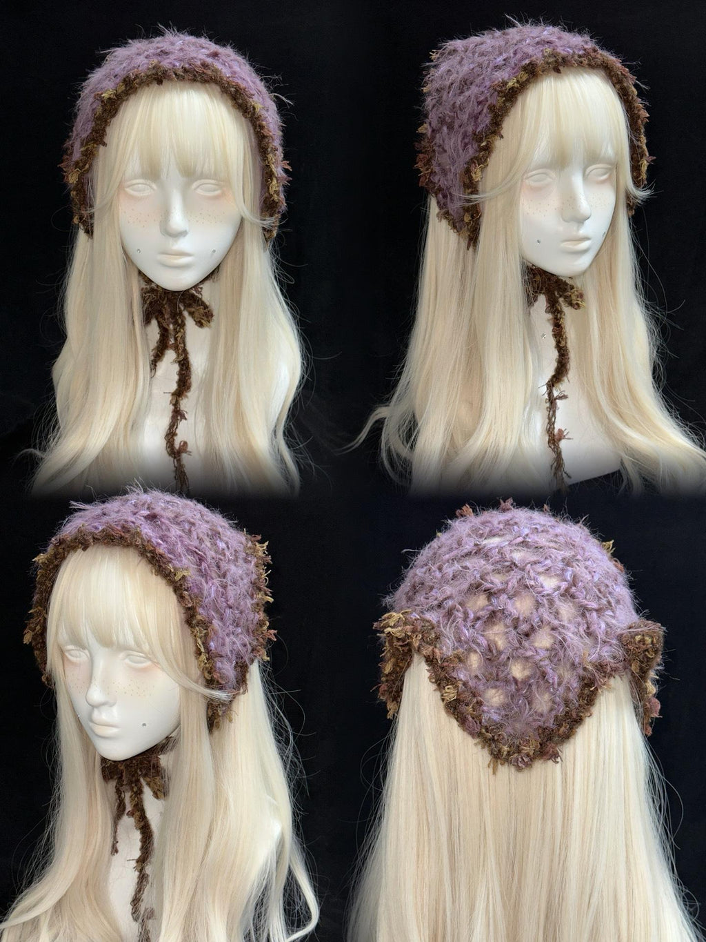 Handmade Woodland Crochet Triangle Headscarf - Boho Chic