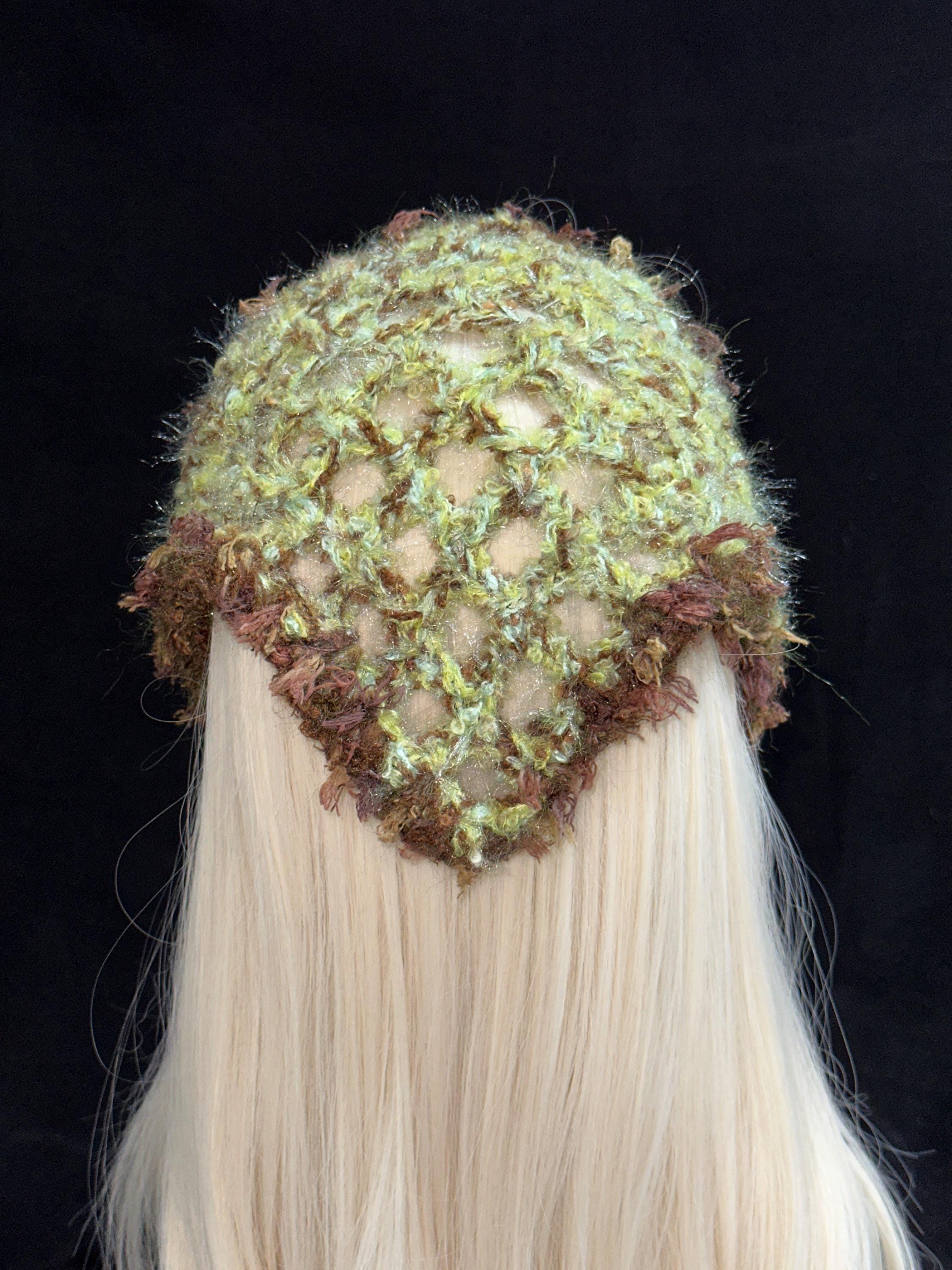 StellarPride Woodland Style Crochet Headscarf Hand Blended Yarn