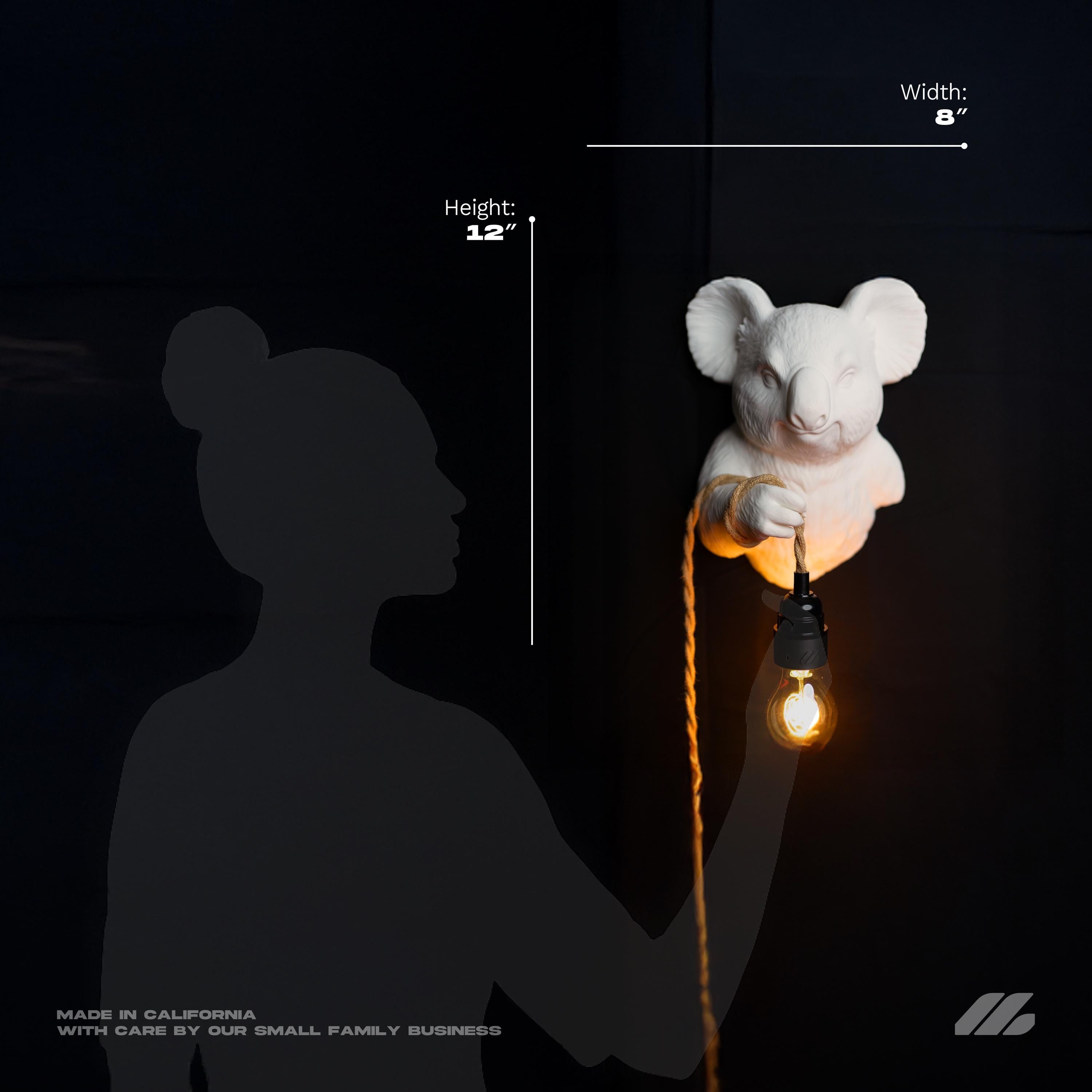 April16studio Koala Wall Sconce 3D Printed Animal Light Jungle Lamp