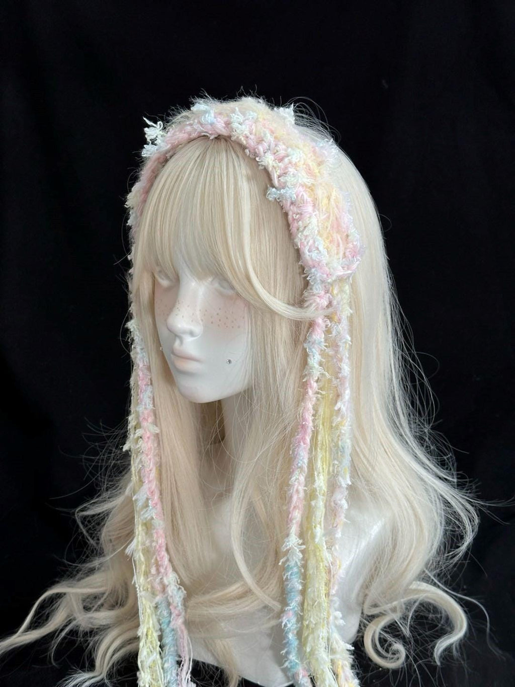 StellarPride Crochet Elf Headband Colorful Clip-On Boho Fairy Hair Accessory