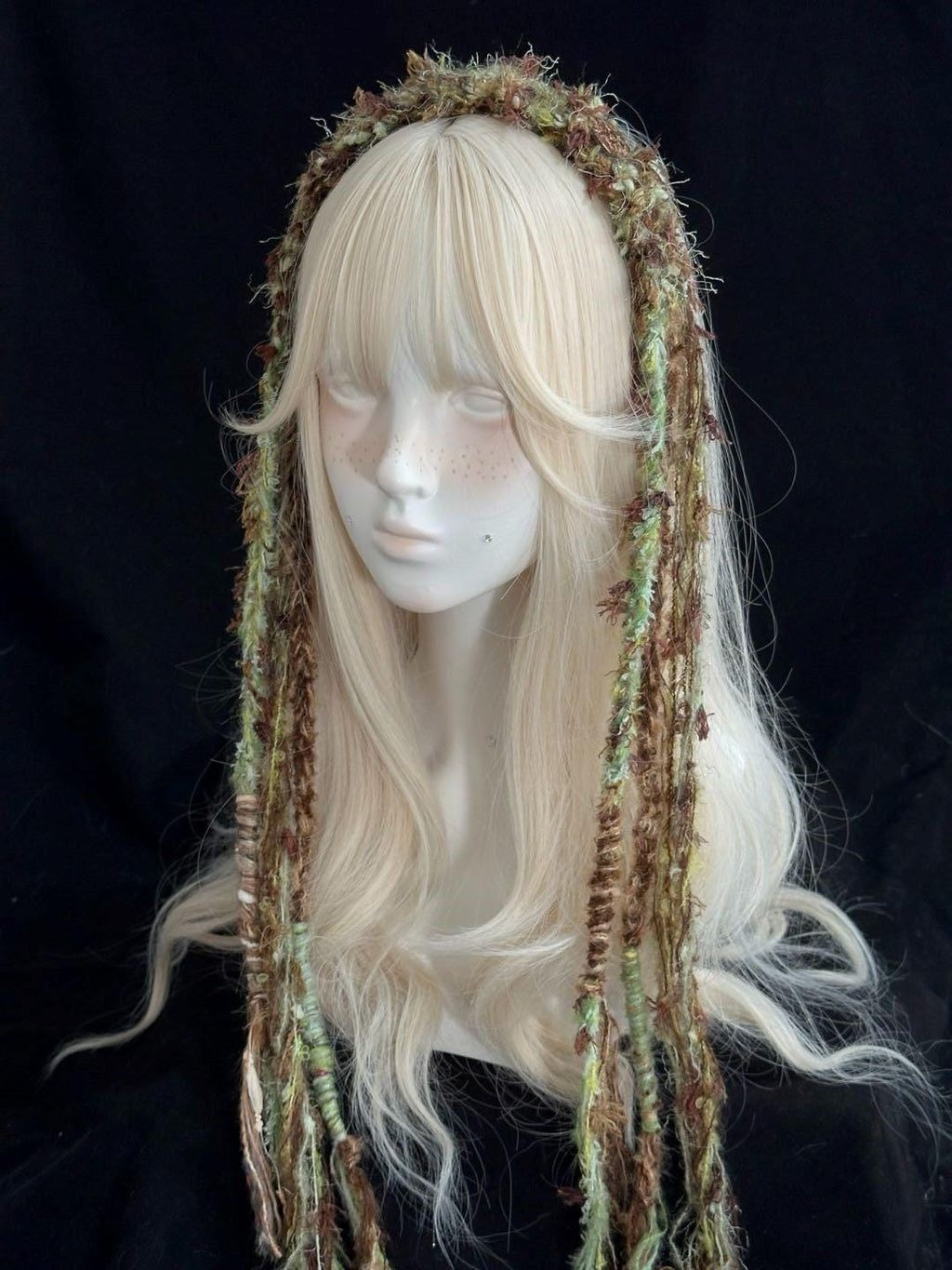 StellarPride Crochet Elf Headband Colorful Clip-On Boho Fairy Hair Accessory