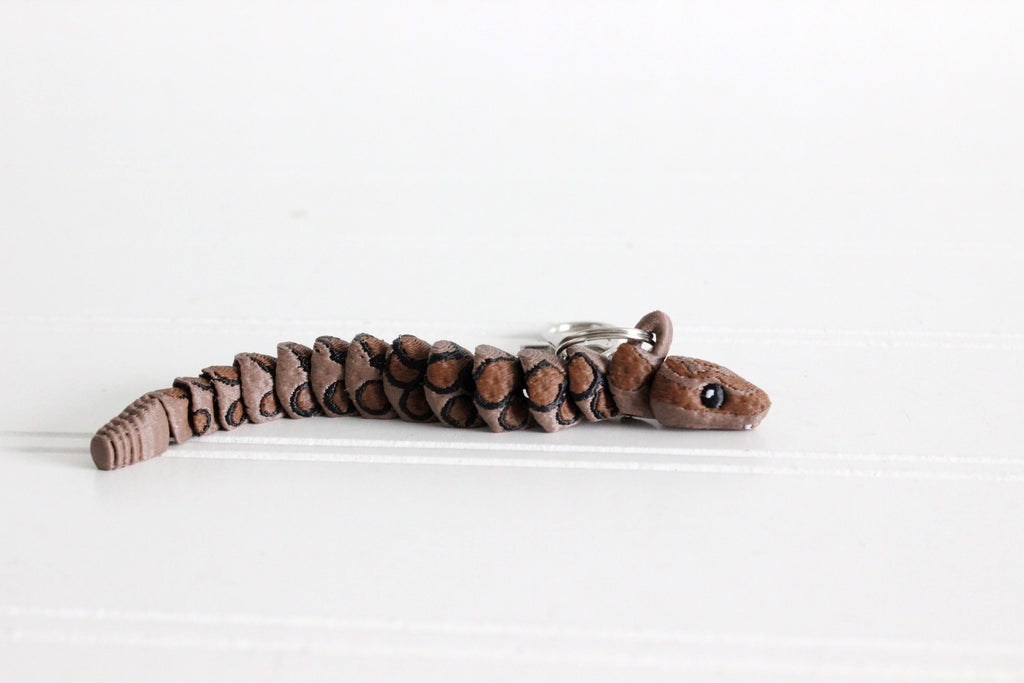 DelightfullyDutch Rattlesnake 3D Printed Animal Keychain for Keys and Bags