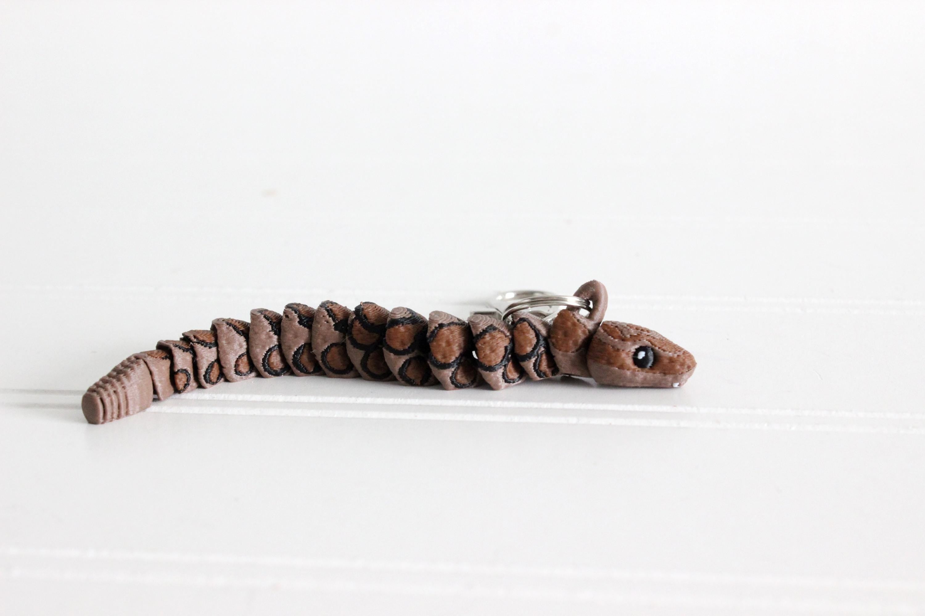 DelightfullyDutch Rattlesnake 3D Printed Animal Keychain for Keys and Bags