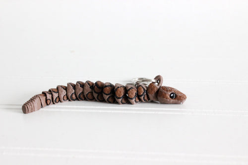 DelightfullyDutch Rattlesnake 3D Printed Animal Keychain for Keys and Bags
