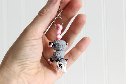 DelightfullyDutch 3D Printed Opossum Keychain 2.5in Thermoplastic