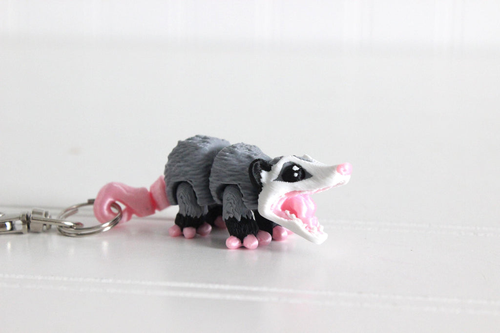 Opossum Keychain Bag Charm for Car Keys, Backpacks and Purses