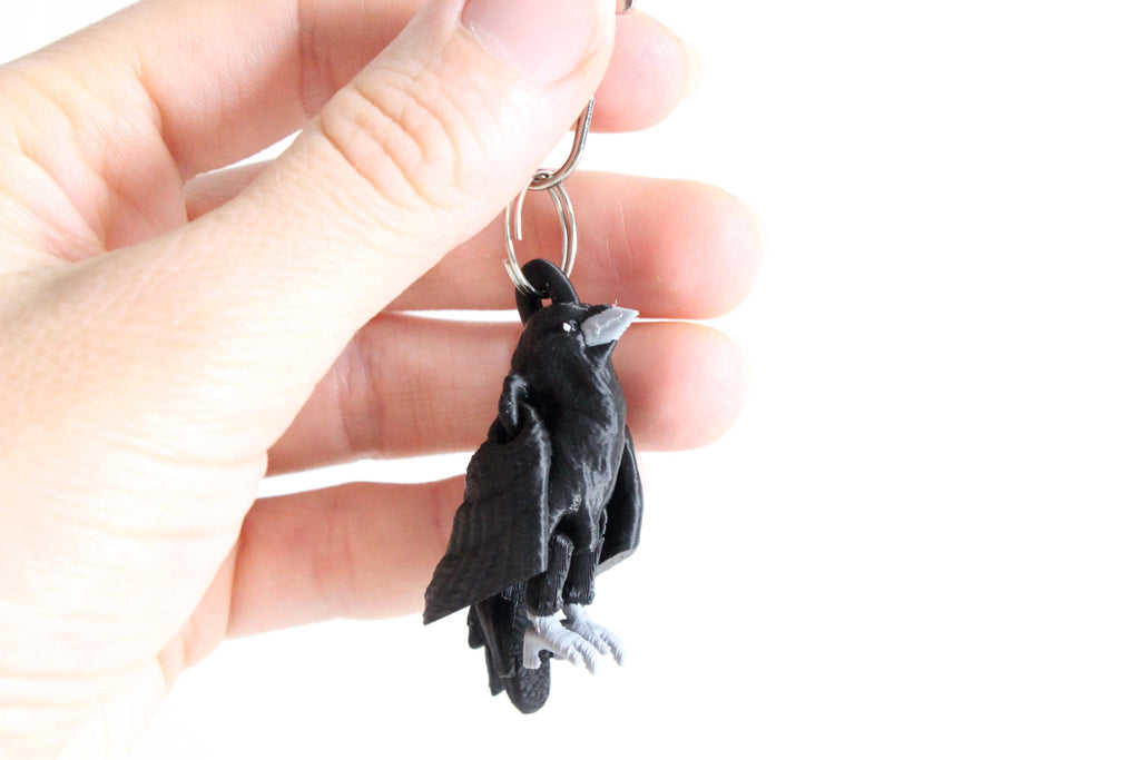 DelightfullyDutch Raven Animal Keychain Charm for Car Keys