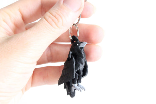 DelightfullyDutch Raven Animal Keychain Charm for Car Keys