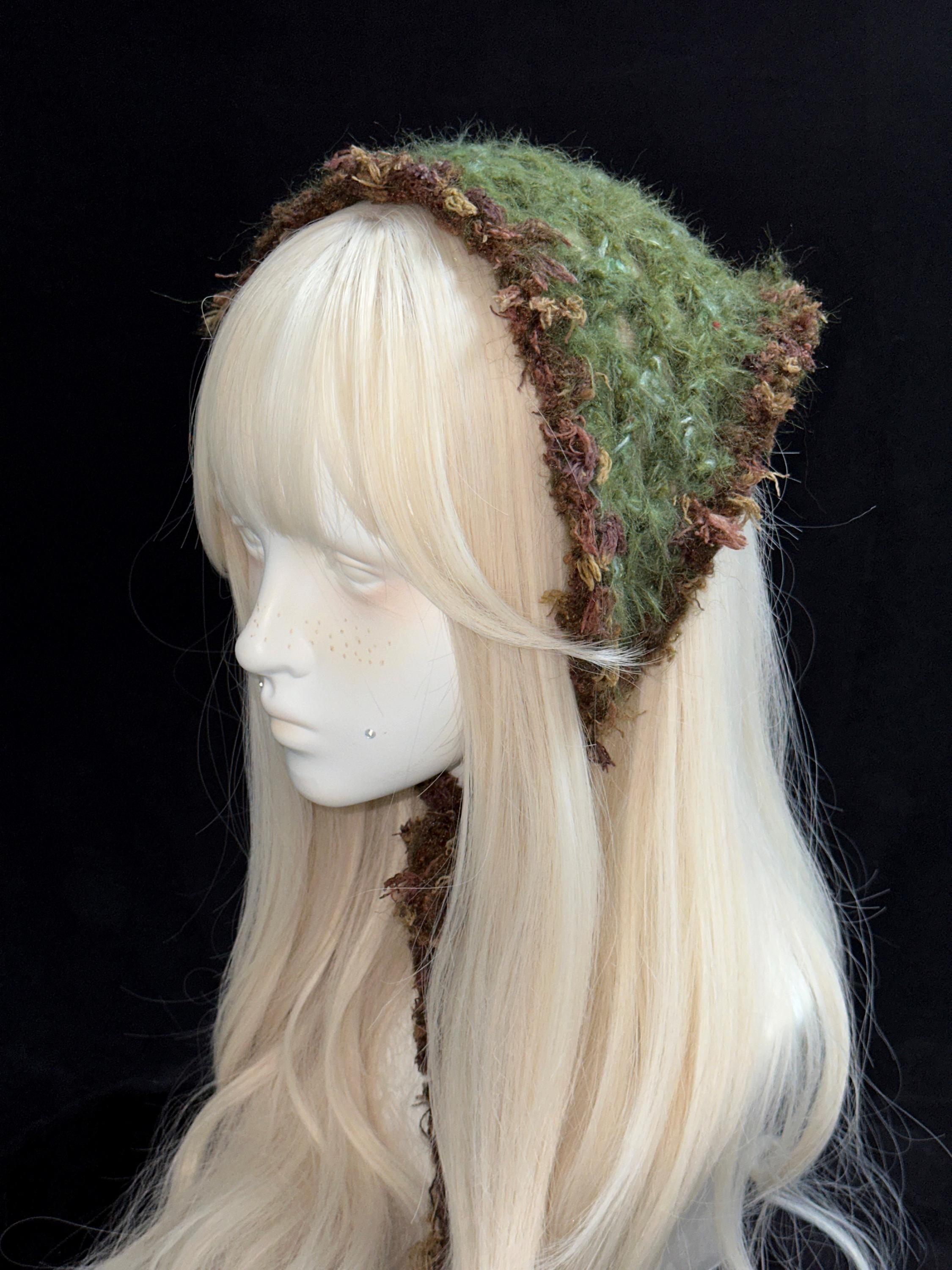 StellarPride Woodland Style Crochet Headscarf Hand Blended Yarn