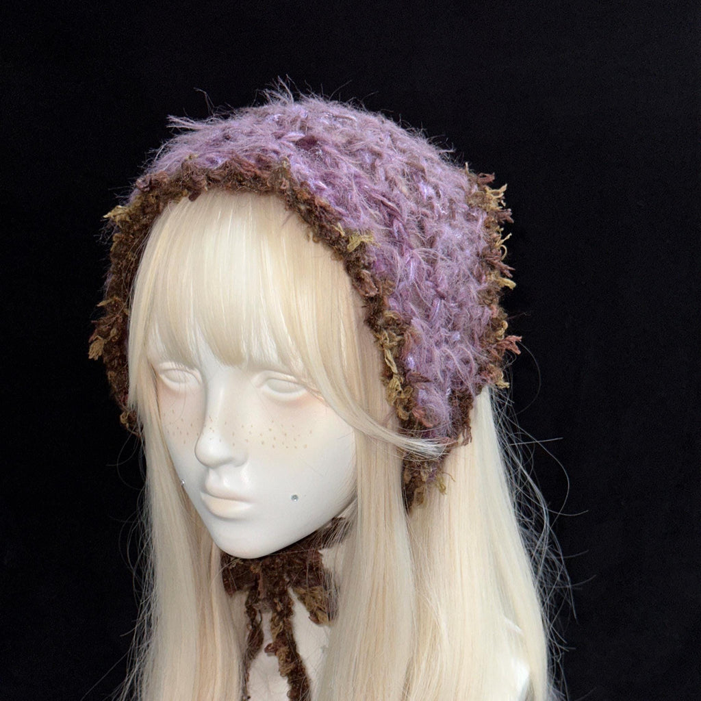 Handmade Woodland Crochet Triangle Headscarf - Boho Chic