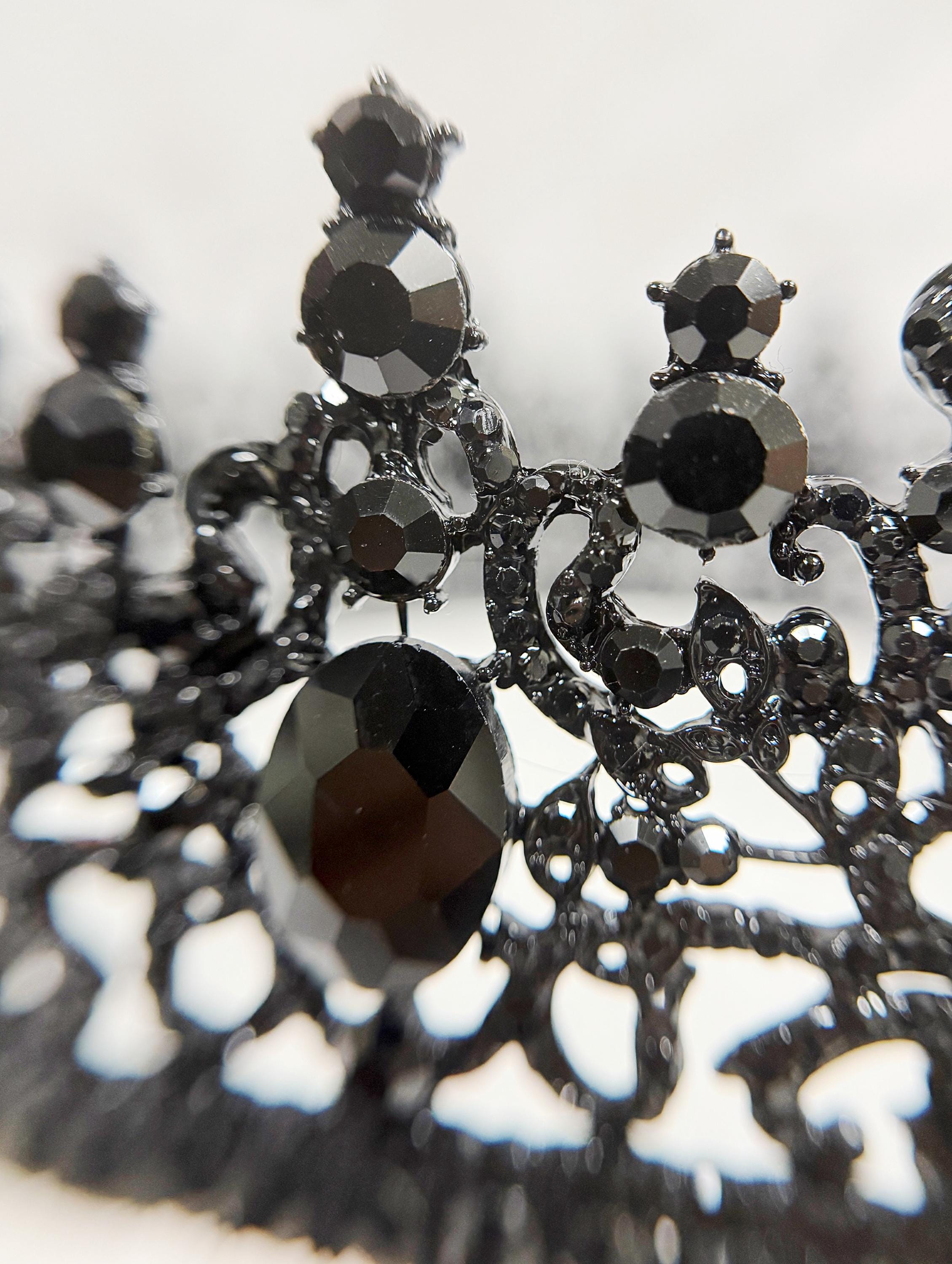 HappyJewelryWorld Gothic Crown Black Diamond