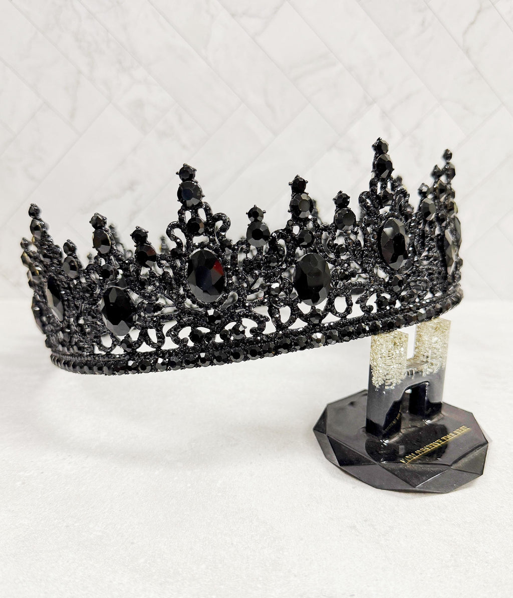 HappyJewelryWorld Gothic Crown Black Diamond