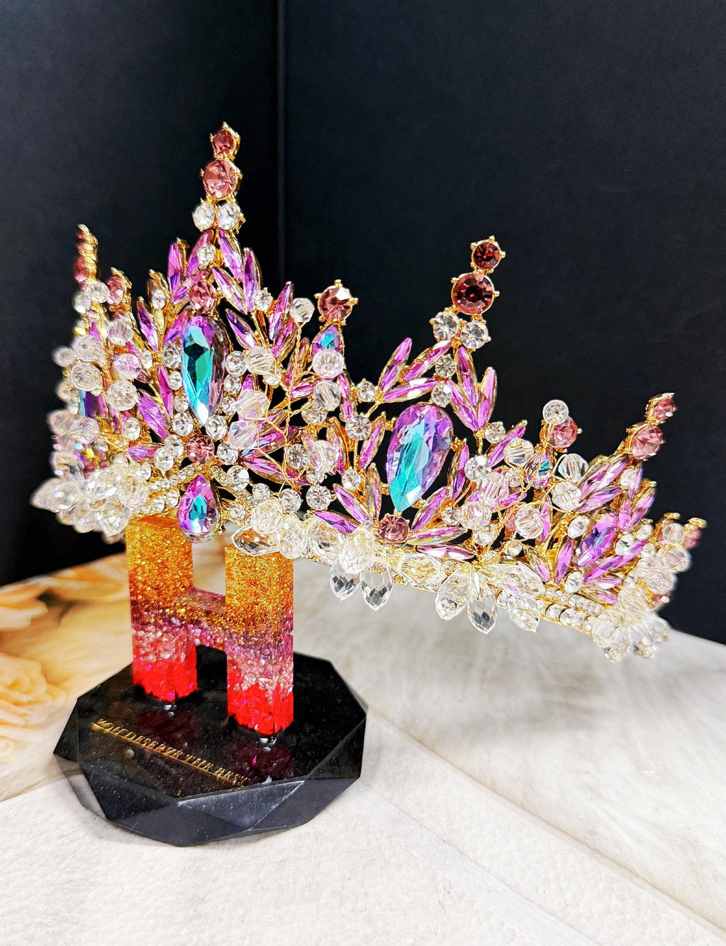 Lavender Gemstone Crystal Victorian Tiara Bridal Crown Princess