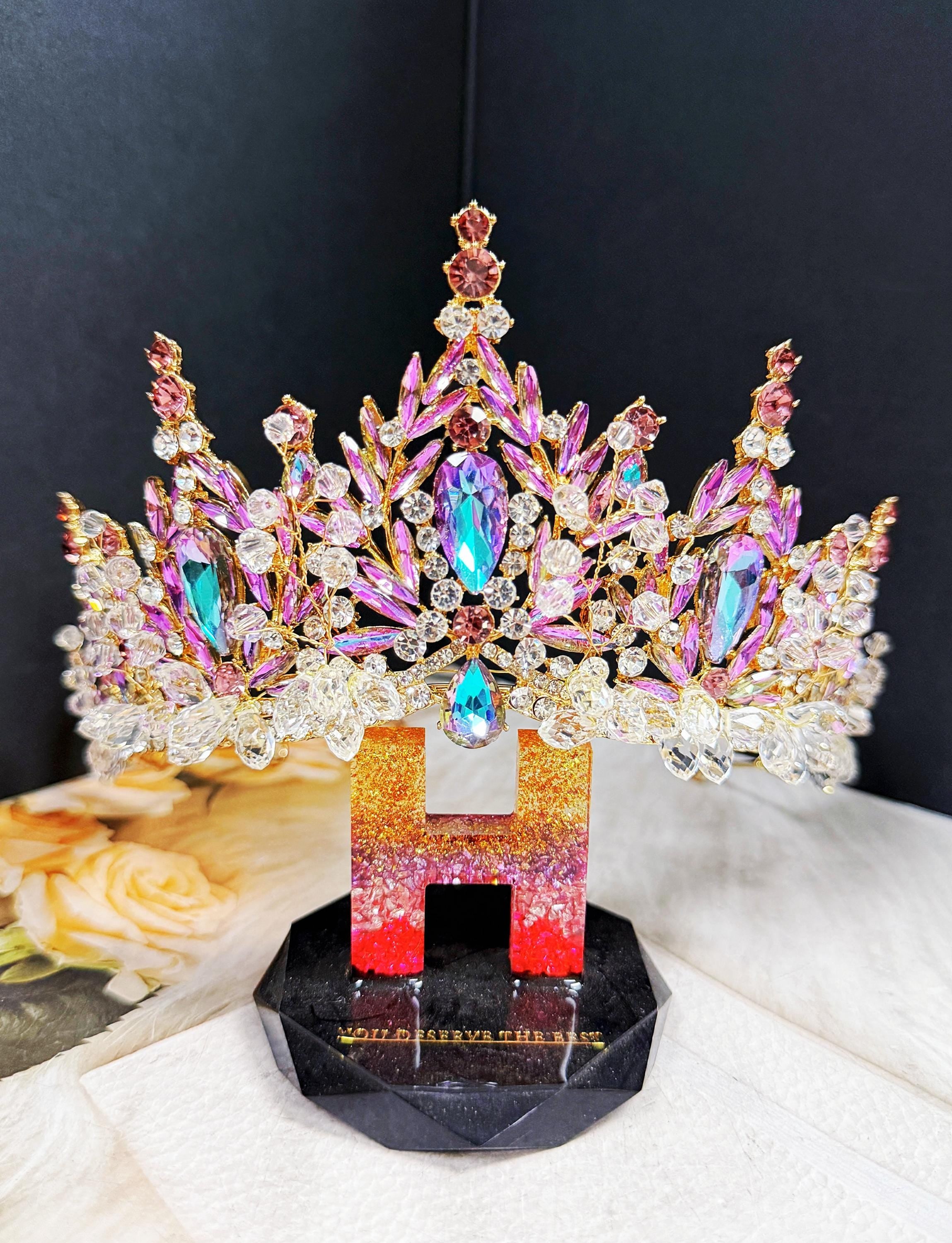 Lavender Gemstone Crystal Victorian Tiara Bridal Crown Princess