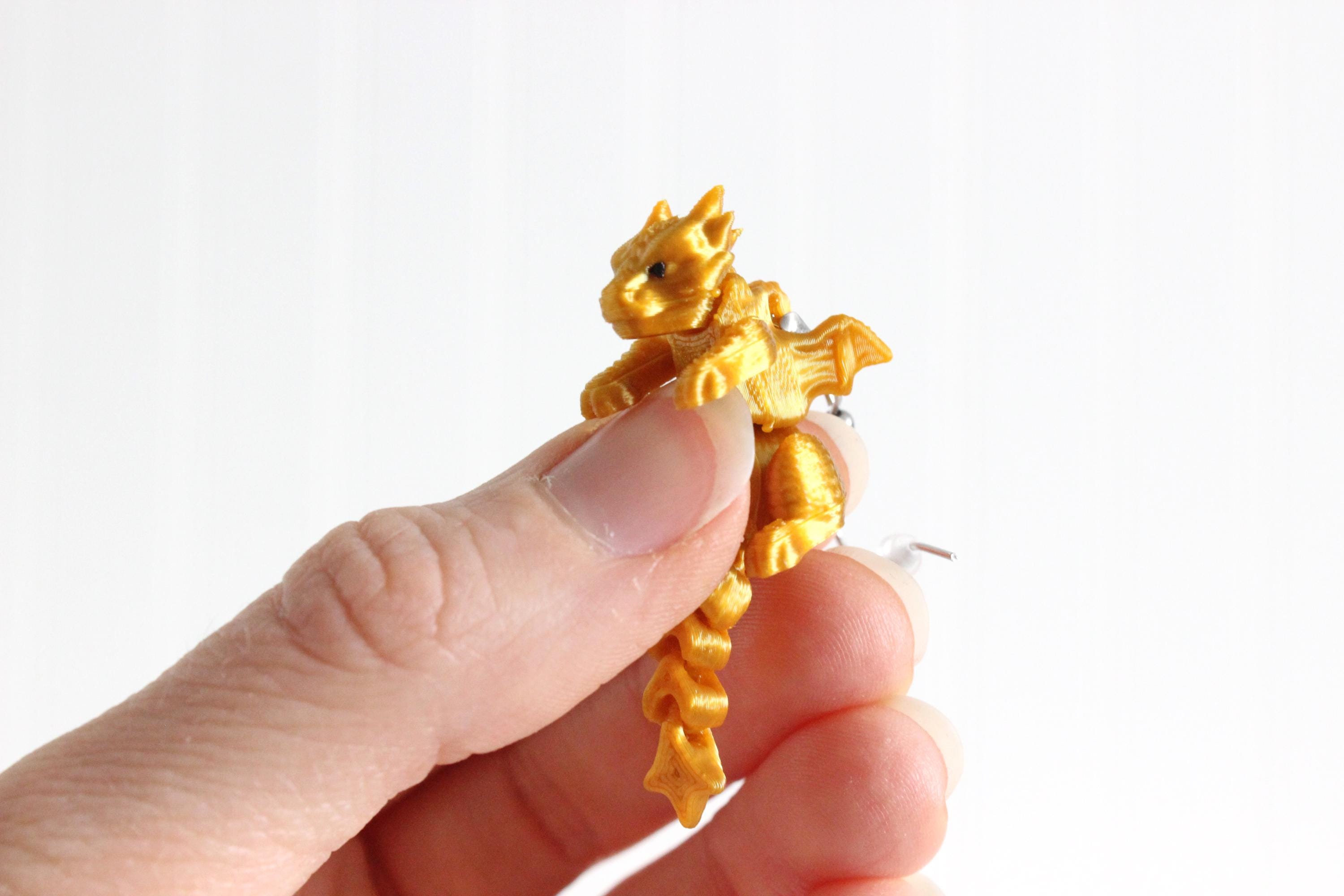 DelightfullyDutch 3D Printed Dragon Dangle Drop Earrings