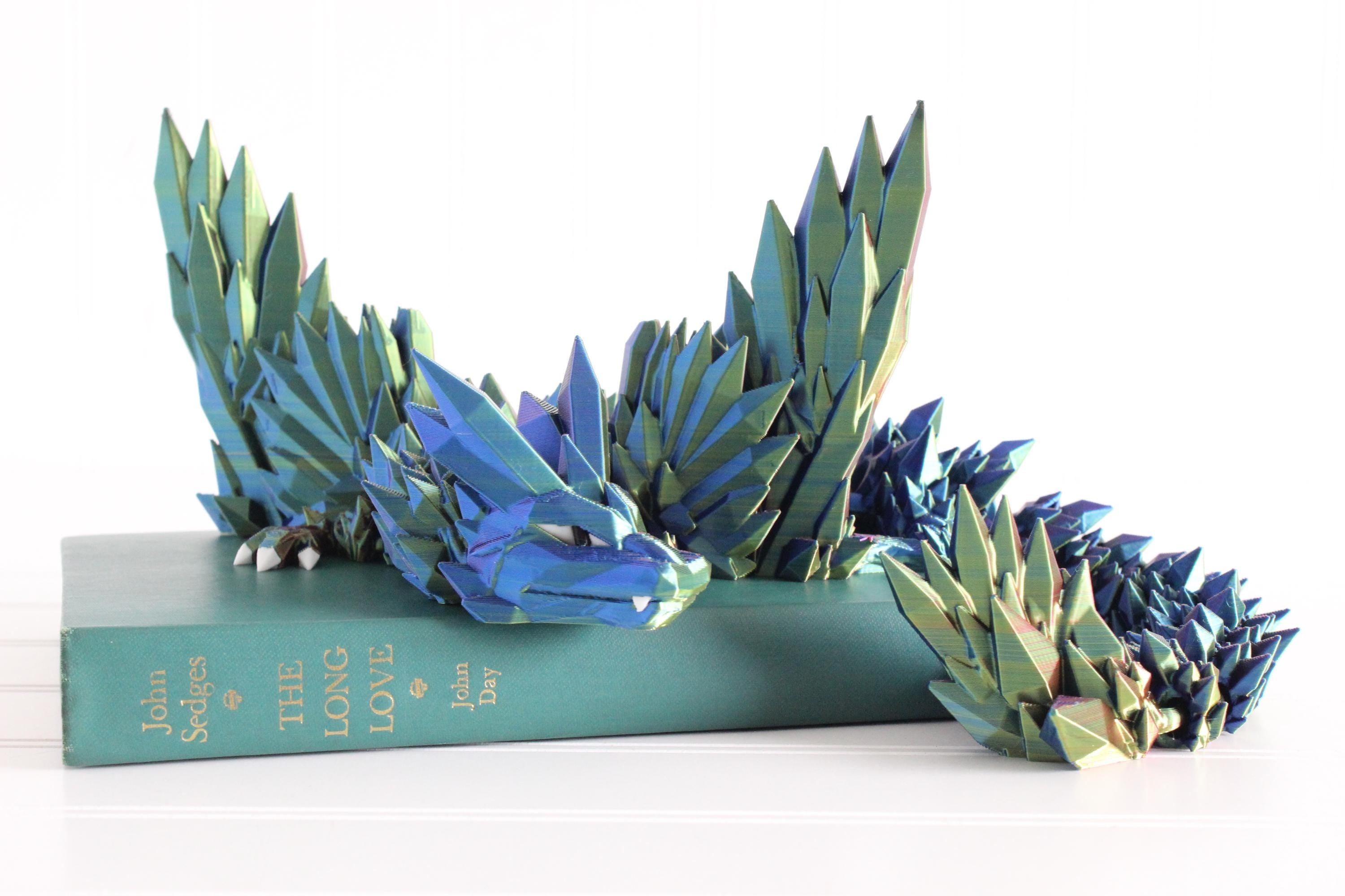 DelightfullyDutch 3D Printed Articulated Dragon Figurine with Eyes