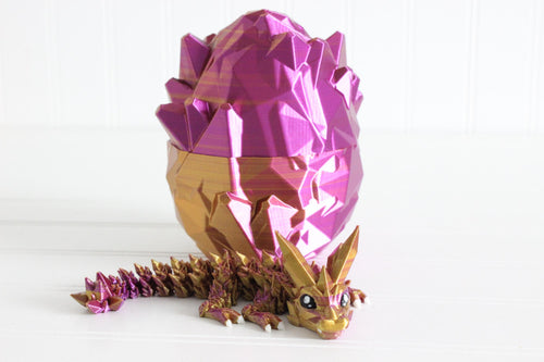 DelightfullyDutch 3D Printed Articulated Dragon Figurine with Eyes