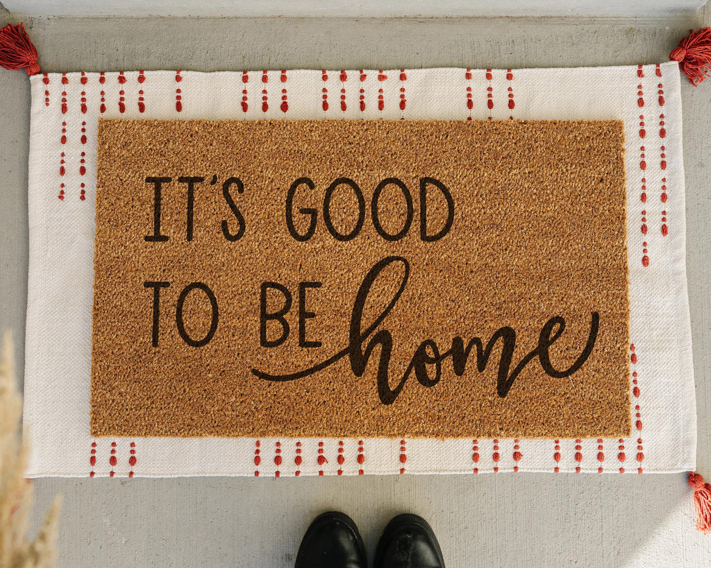 HamlinRowShop It's Good to Be Home Coir Doormat Welcome Mat