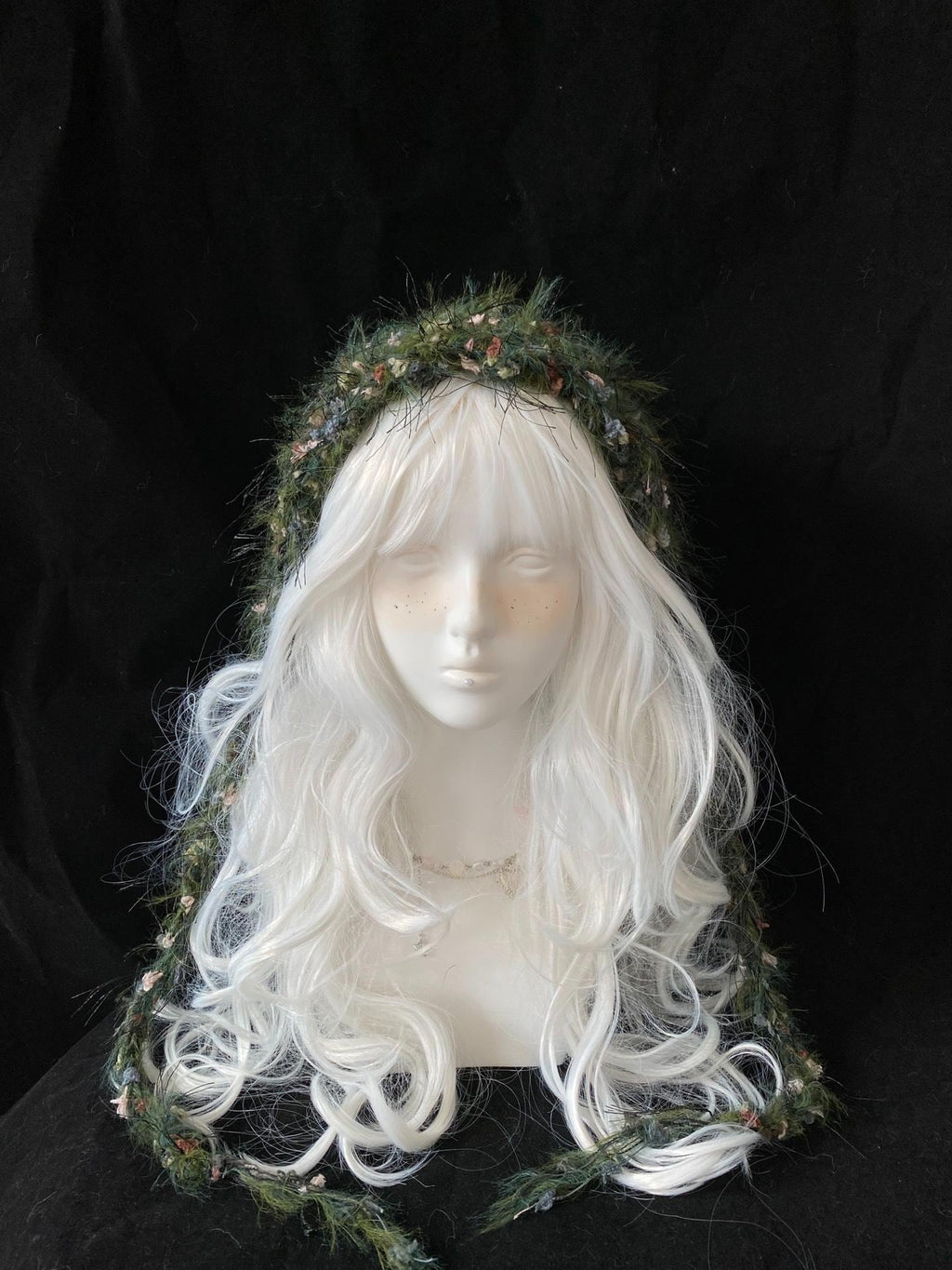 StellarPride Handmade Floral Forest Green Headband Adjustable Boho