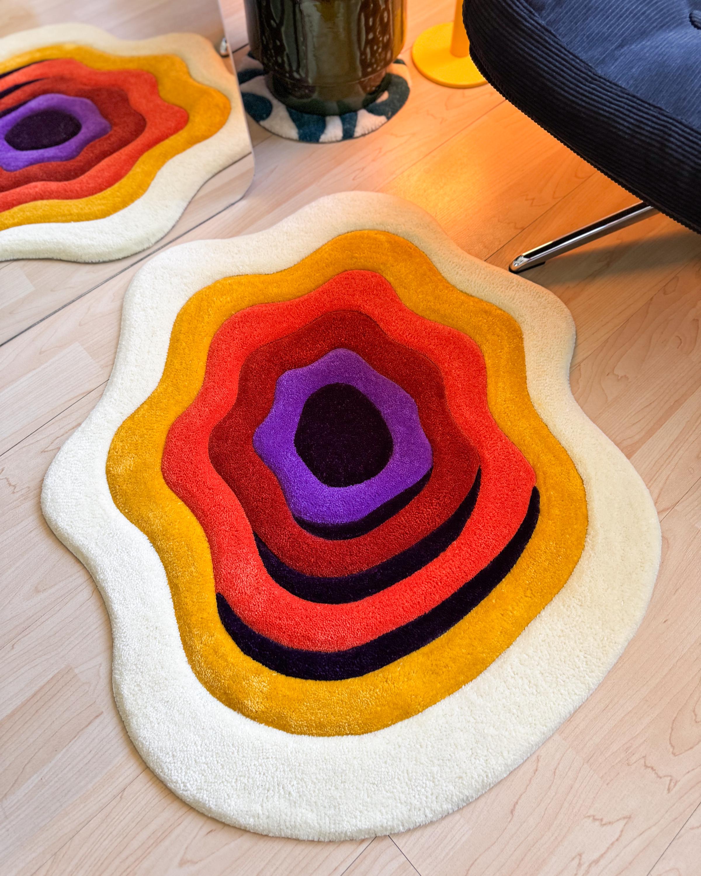 LargoModern Custom Handmade Psychedelic Fluffy Tufted Rug
