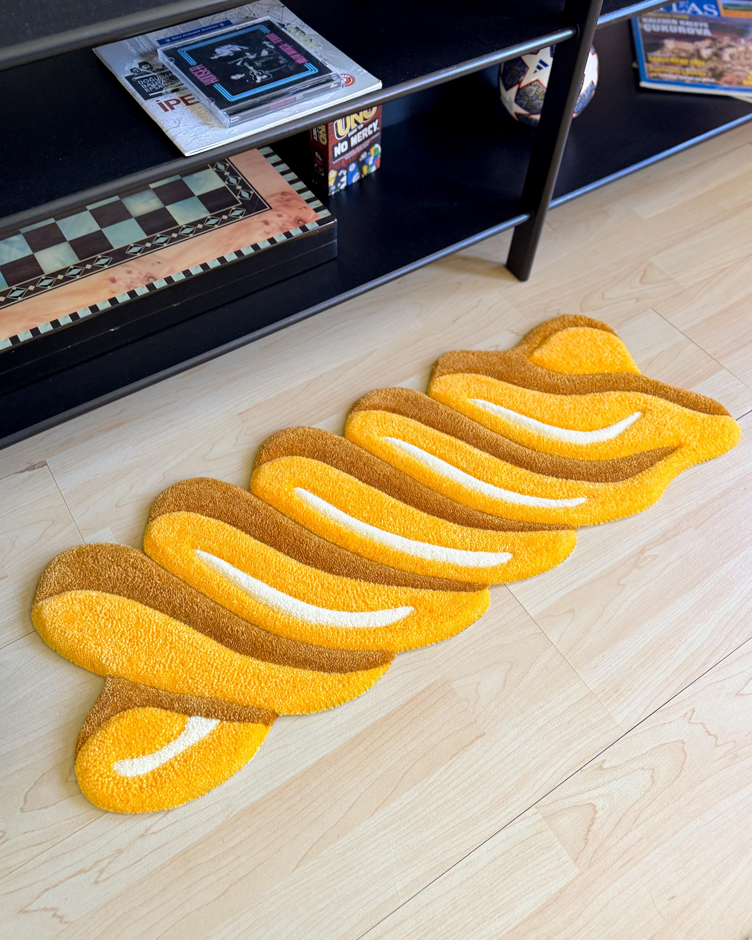 LargoModern Fusilli Custom Tufted Rug Handmade Cotton 32x12in